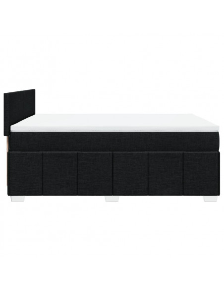 Giroletto a Molle con Materasso Nero 140x190 cm in Tessuto