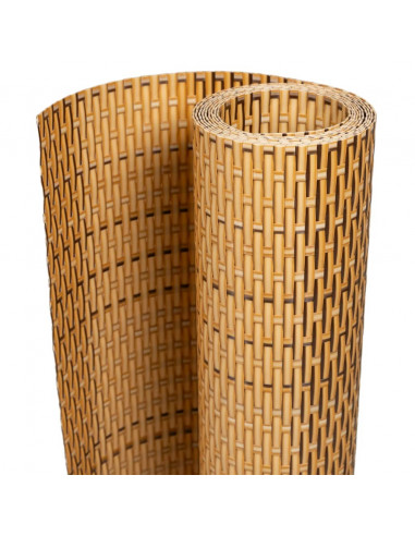 Schermi da Balcone 5 pz Marrone Chiaro 255x19 cm in Polyrattan