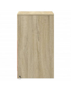 Comodino con Luci LED Rovere Sonoma in Legno Multistrato 2