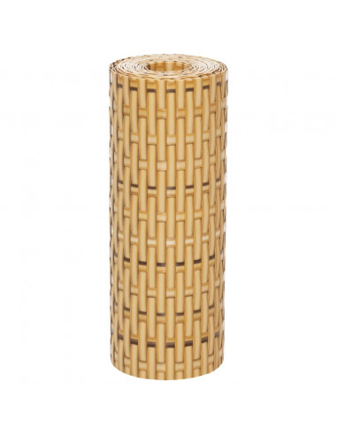 Schermi da Balcone 5 pz Marrone Chiaro 255x19 cm in Polyrattan