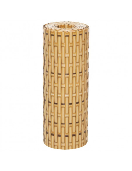 Schermi da Balcone 5 pz Marrone Chiaro 255x19 cm in Polyrattan
