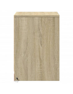 Comodino con Luci LED Rovere Sonoma in Legno Multistrato 2