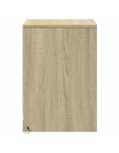 Comodino con Luci LED Rovere Sonoma in Legno Multistrato