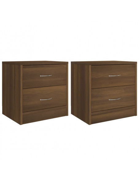 Comodini 2pz Rovere Marrone 40x30x40 cm in Truciolato