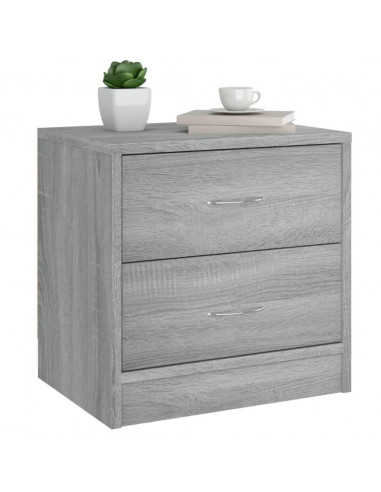 Comodino Grigio Sonoma 40x30x40 cm in Truciolato