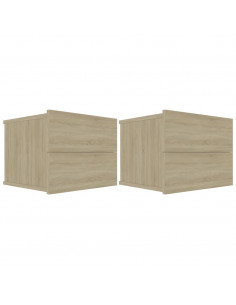 Comodini 2 pz Rovere Sonoma 40x30x30 cm in Legno Multistrato 2