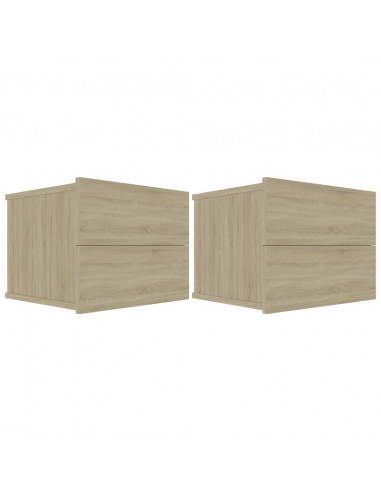 Comodini 2 pz Rovere Sonoma 40x30x30 cm in Legno Multistrato