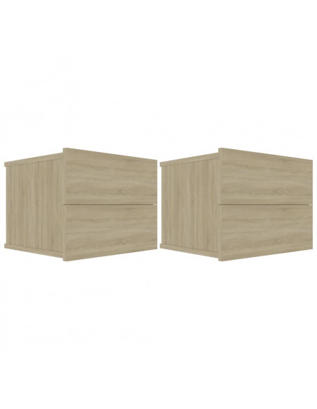 Comodini 2 pz Rovere Sonoma 40x30x30 cm in Legno Multistrato