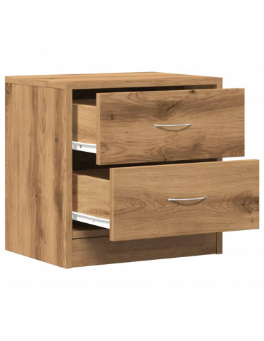 Comodini 2pz Rovere Artigianale 40x30x40 cm in Truciolato
