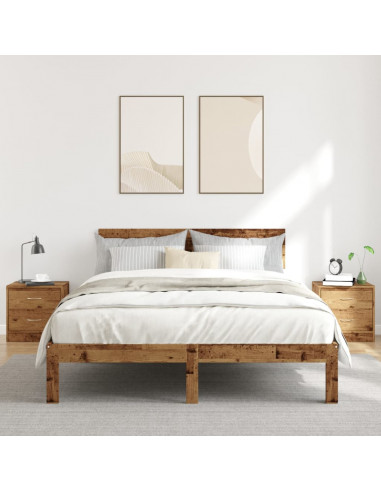 Comodini Legno Antico 2 pz 40x30x40 cm in Legno Multistrato