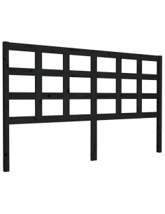 Testiera Letto Nera 165,5x4x100 cm in Legno Massello di Pino 2