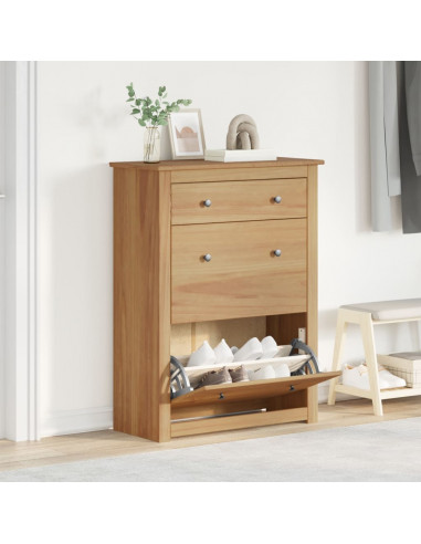 Scarpiera Panama 80x35x105 cm Legno Massello di Pino