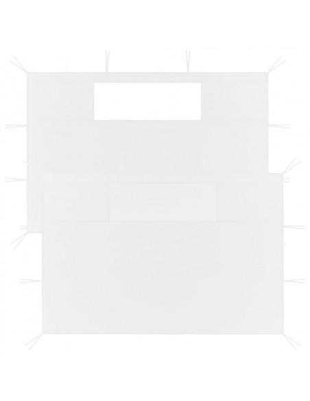 Pareti con Finestre per Gazebo 2 pz Bianche