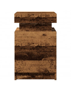 Comodini con LED 2 pz Legno Antico 35x39x55 cm in Truciolato 2