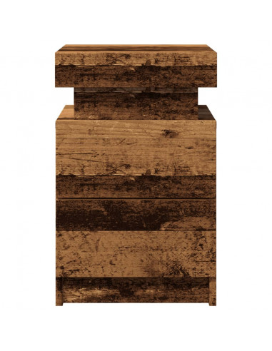 Comodini con LED 2 pz Legno Antico 35x39x55 cm in Truciolato