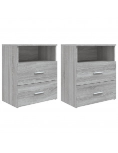 Comodini 2 pz Grigio Sonoma 50x32x60 cm 2