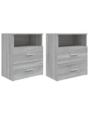 Comodini 2 pz Grigio Sonoma 50x32x60 cm