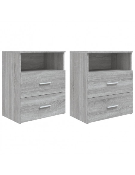 Comodini 2 pz Grigio Sonoma 50x32x60 cm