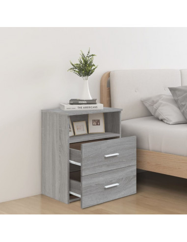 Comodini 2 pz Grigio Sonoma 50x32x60 cm