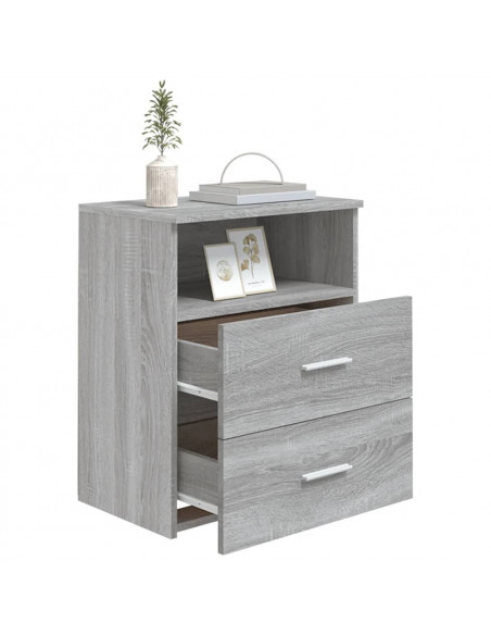 Comodini 2 pz Grigio Sonoma 50x32x60 cm