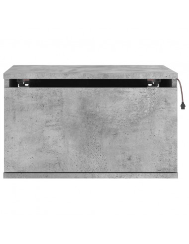 Comodino a Parete con Luci LED Grigio Cemento