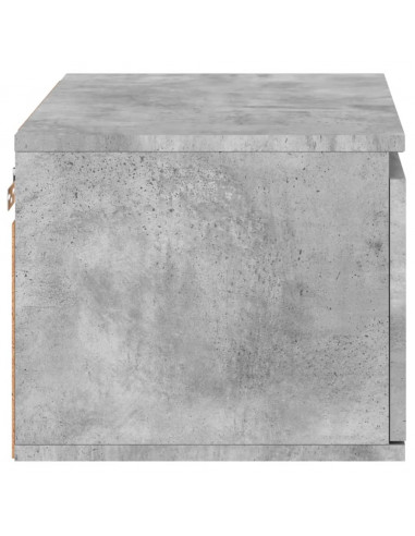 Comodino a Parete con Luci LED Grigio Cemento