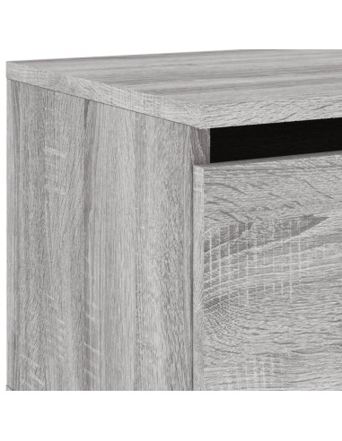 Comodino a Parete con luci LED Grigio Sonoma