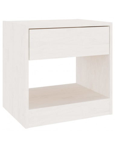 Comodini 2 pz Bianchi 40x31x40 cm in Legno Massello di Pino