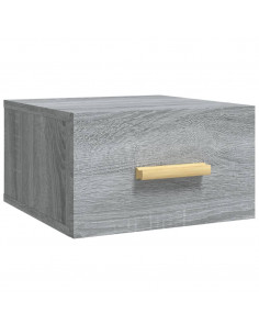 Comodino a Muro Grigio Sonoma 35x35x20 cm 2