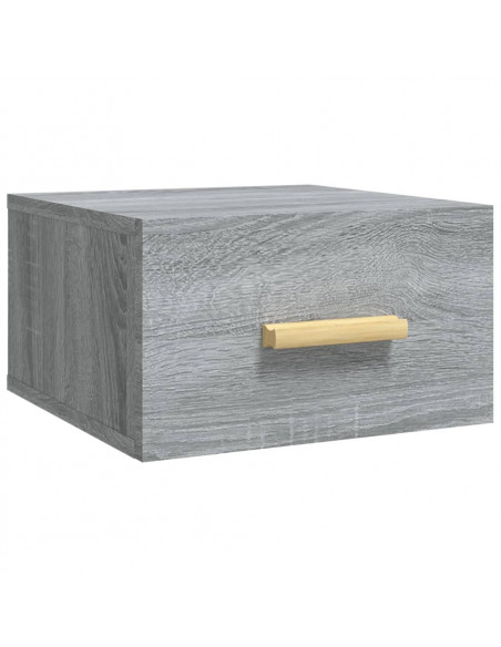 Comodino a Muro Grigio Sonoma 35x35x20 cm