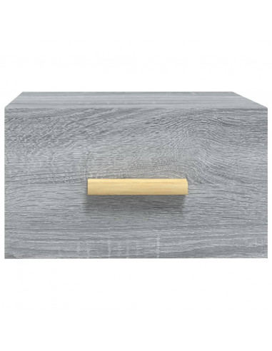 Comodino a Muro Grigio Sonoma 35x35x20 cm