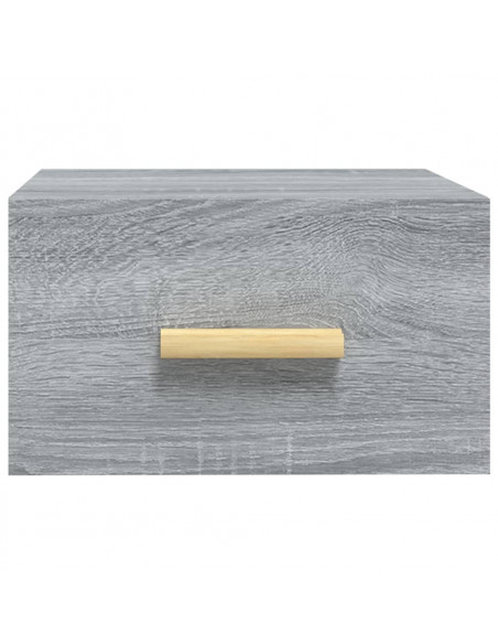 Comodino a Muro Grigio Sonoma 35x35x20 cm