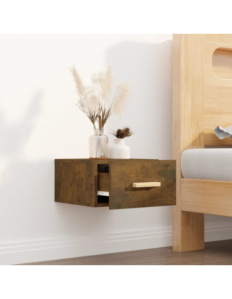 Comodino a Muro Rovere Fumo 35x35x20 cm