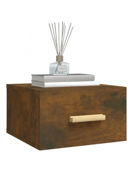Comodino a Muro Rovere Fumo 35x35x20 cm