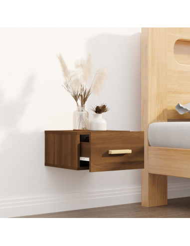 Comodino a Muro Rovere Marrone 35x35x20 cm