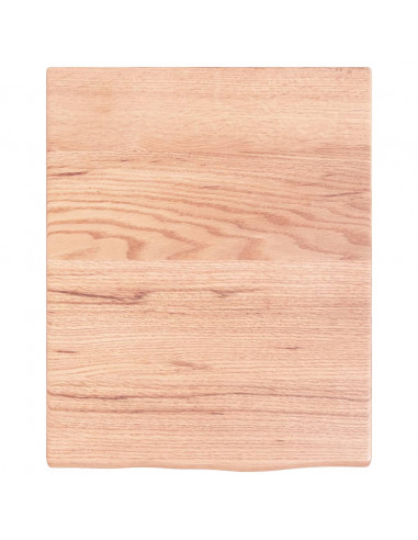 Ripiano Muro Marrone Chiaro 40x50x2 cm Massello Rovere Trattato