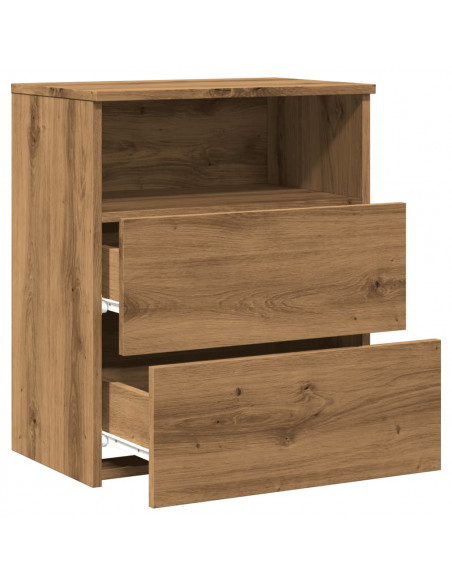 Comodini 2pz Rovere Artigianale 50x32x60cm in Legno Multistrato