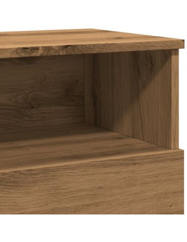 Comodini 2pz Rovere Artigianale 50x32x60cm in Legno Multistrato
