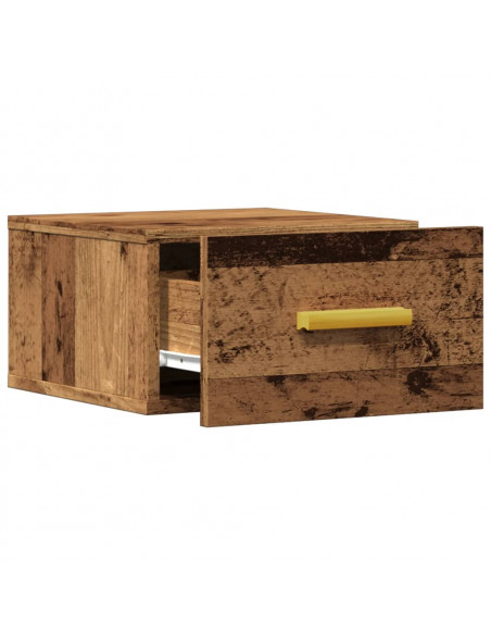 Comodini a Muro 2 pz Legno Antico 35x35x20 cm