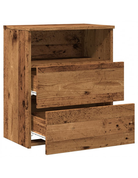 Comodini Legno Antico 2 pz 50x32x60 cm in Legno Multistrato