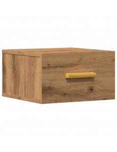 Comodino a Muro Rovere Artigianale 35x35x20 cm 2