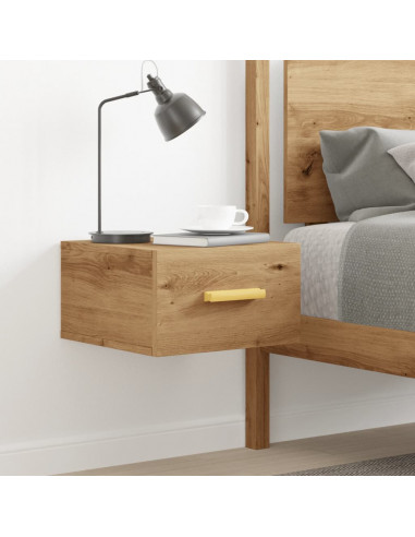 Comodino a Muro Rovere Artigianale 35x35x20 cm