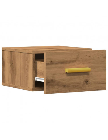 Comodino a Muro Rovere Artigianale 35x35x20 cm