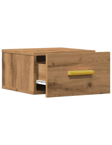 Comodino a Muro Rovere Artigianale 35x35x20 cm