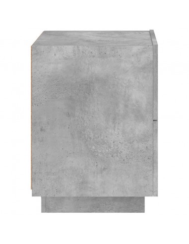 Comodino con Luci LED Grigio Cemento in Legno Multistrato
