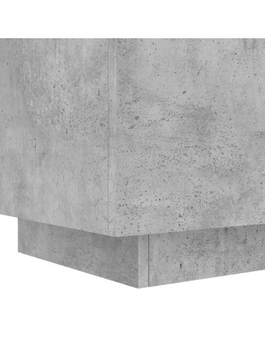 Comodino con Luci LED Grigio Cemento in Legno Multistrato