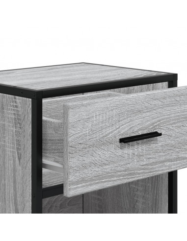 Comodino Grigio Sonoma 40x31x50 cm in Truciolato