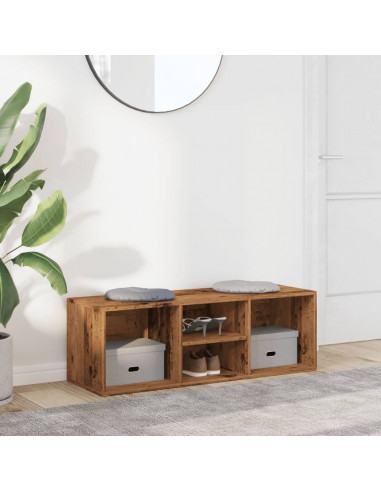 Panchina con Scarpiera Legno Antico 105x35x35 cm in Truciolato