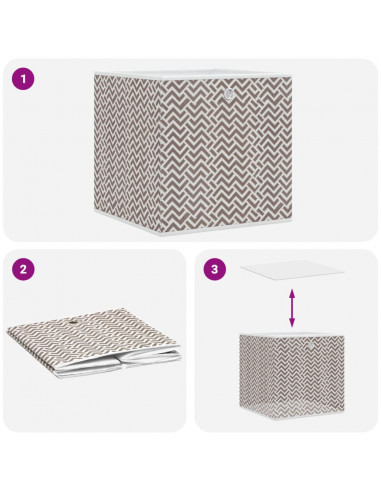 Scatole Portaoggetti 10 pz 32x32x32 cm Tessuto non Tessuto