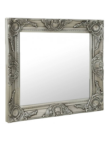 Specchio da Parete Stile Barocco 60x60 cm Argento